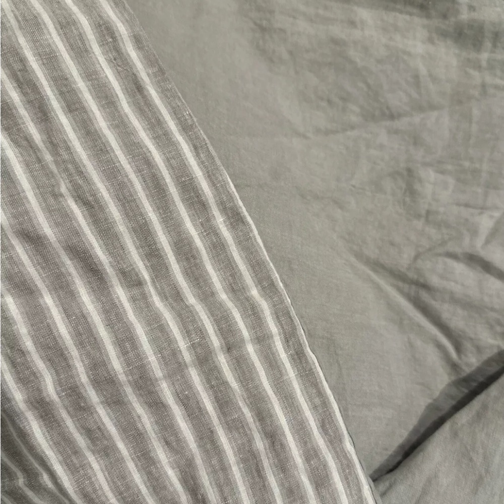 WEST ELM Striped Belgian Flax Linen Duvet Cover Full/ Queen - Picture 5 of 8